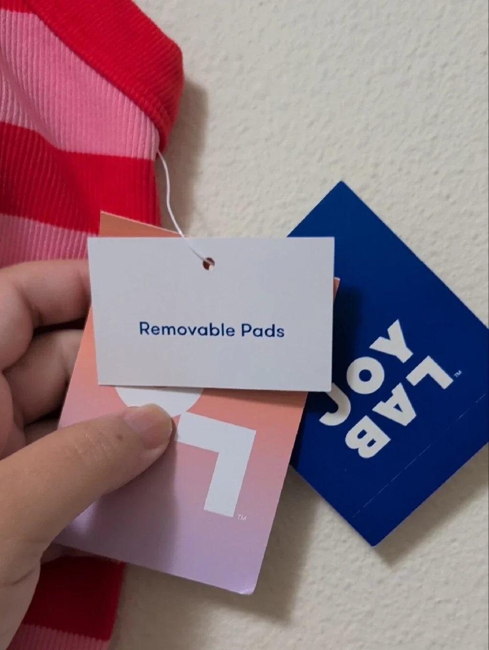 JoyLab Pink and Red Striped Sports Bra Tank